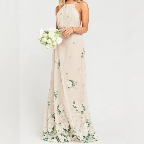 Show Me Your MuMu Amanda High Neck Sleeveless Floral Chiffon Maxi Dress size XS - Picture 1 of 10